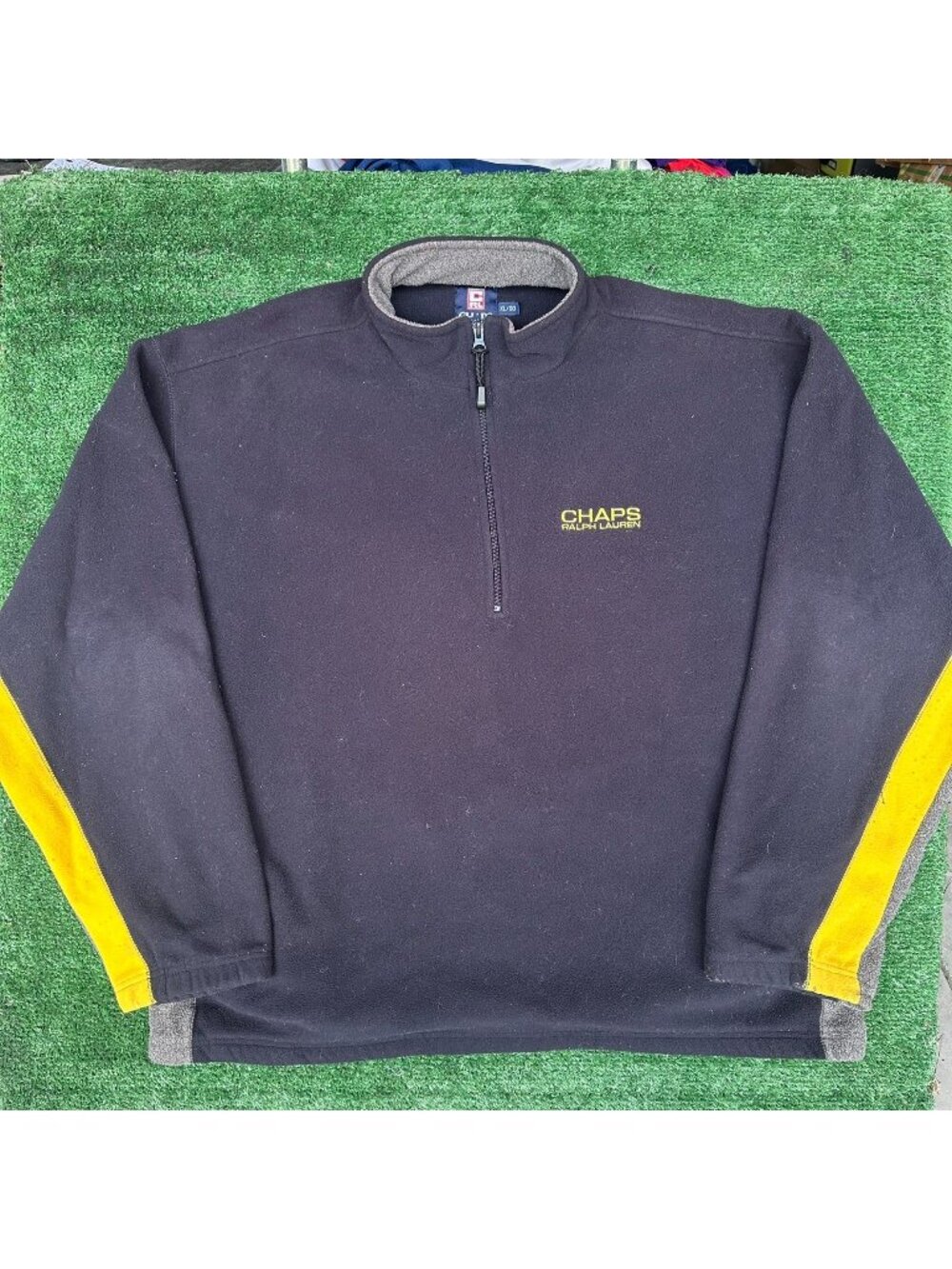 Vintage Y2K Chaps Ralph Lauren Fleece Quarter Zip Navy XL Hip Hop Streetwear